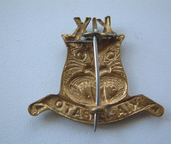 military WWI Maori design New Zealand 19th Reinforcements NZEF badge brooch